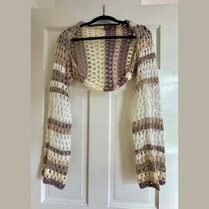 Free People Gia Crochet Shrug in Shell Combo